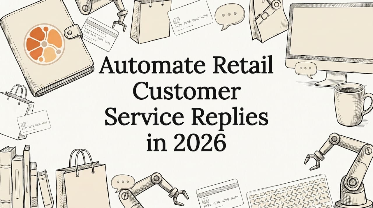 Decorative title card illustration for retail automation article