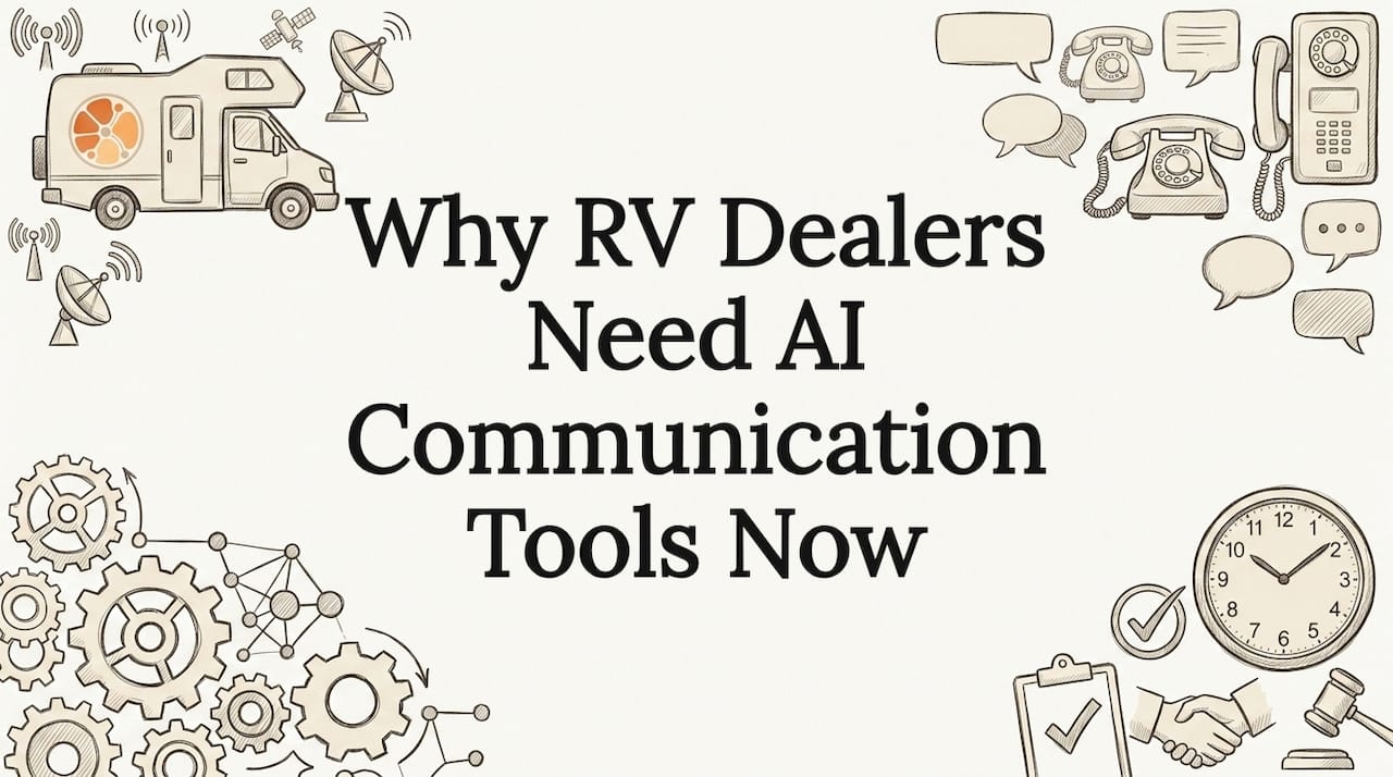 Decorative illustrated title card for RV AI article