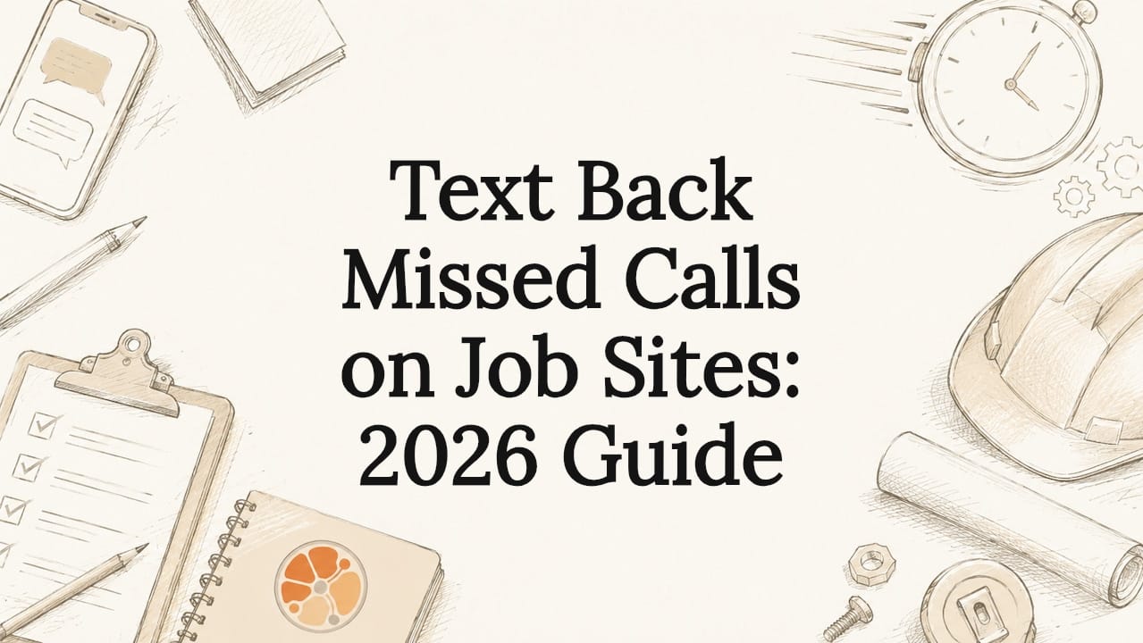 Decorative title card with job site communication motifs