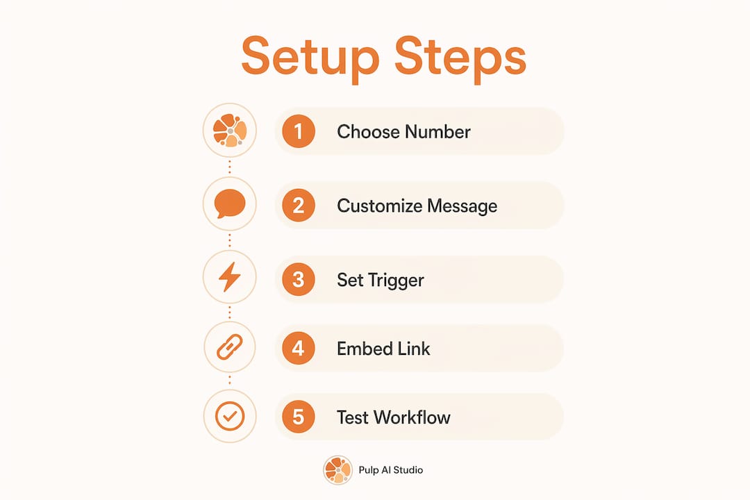 Infographic of missed call text back setup steps