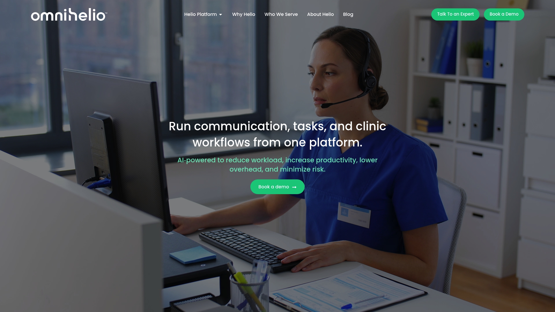 Screenshot of the omnihelio.com website