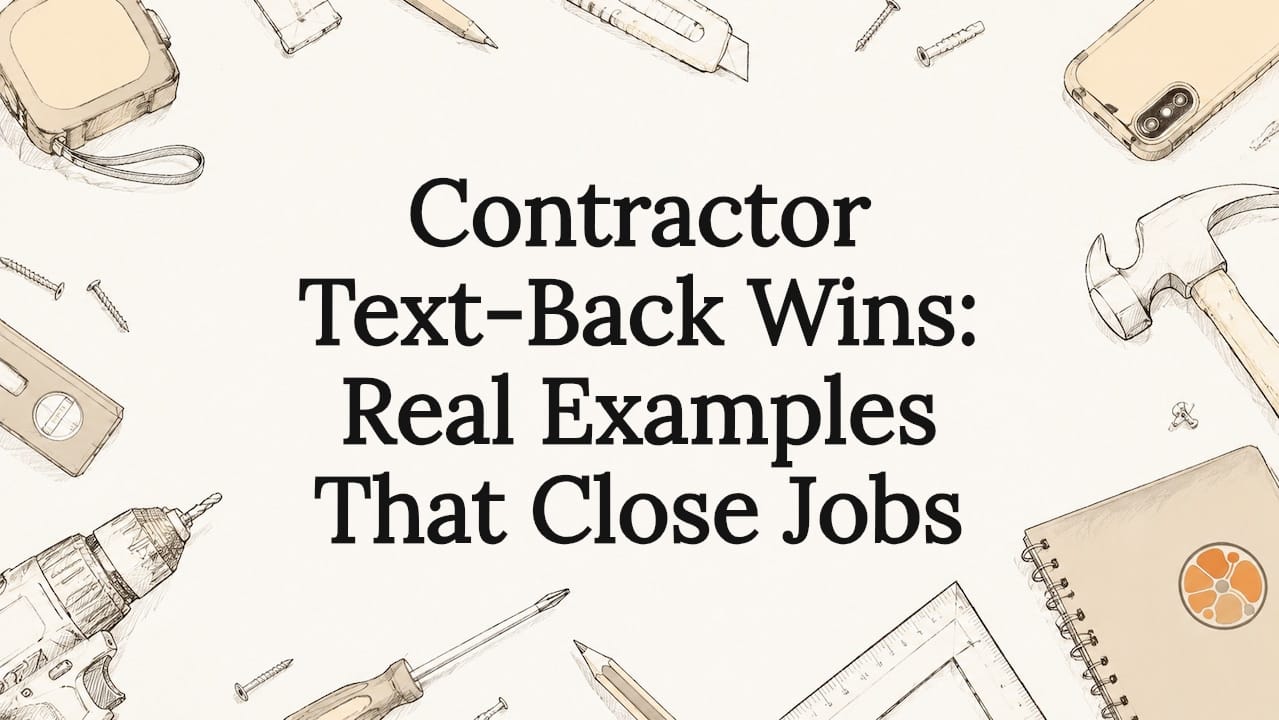 Decorative contractor tools title card illustration