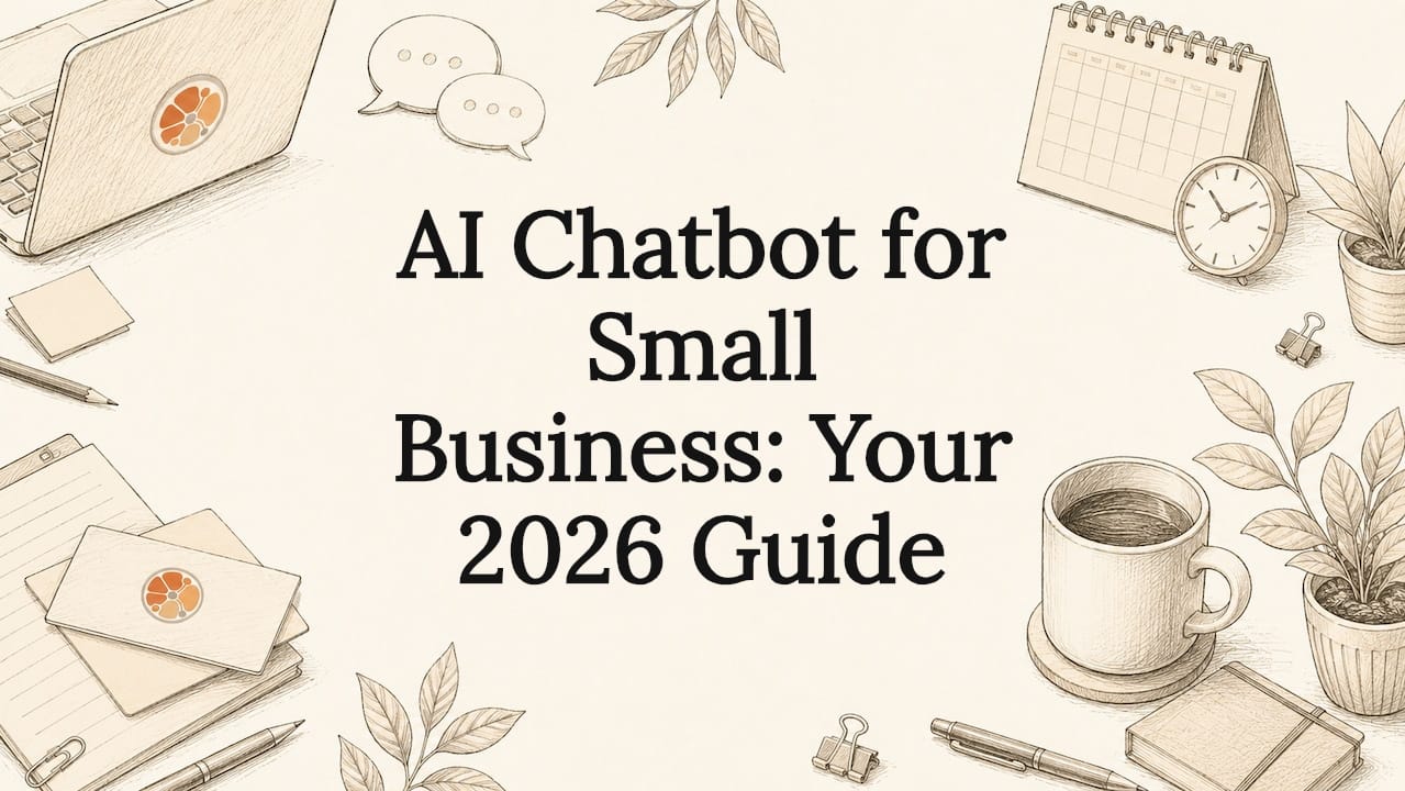 Decorative title card illustration for AI chatbot article