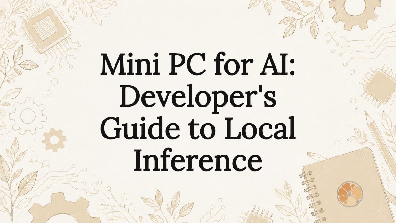 Decorative title card illustration for AI mini PC article