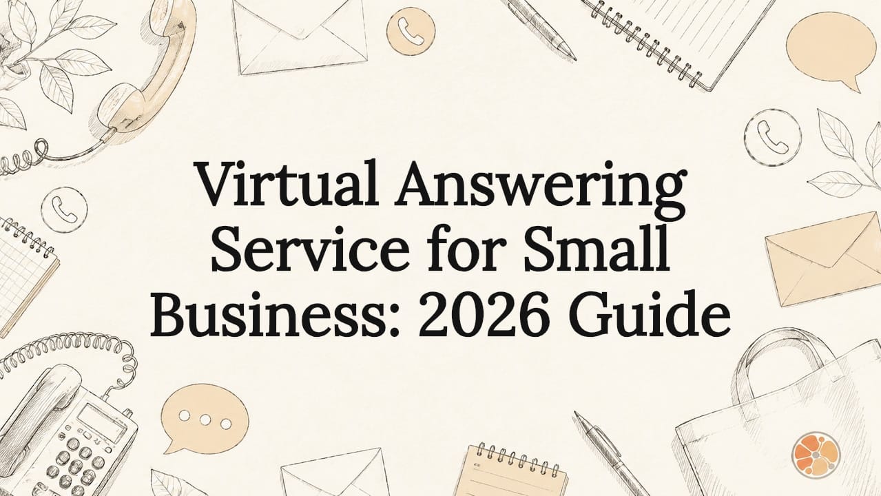 Illustrated decorative title card for virtual answering service article