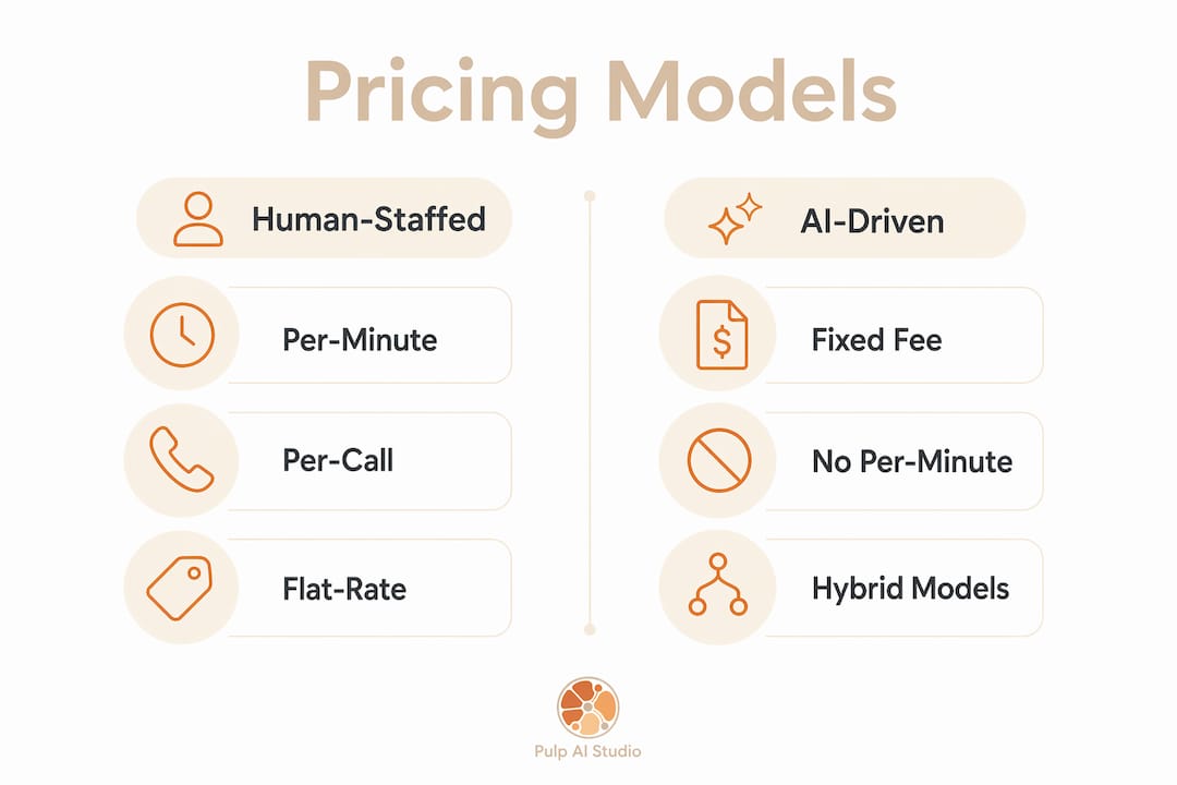 Infographic showing answering service pricing comparison
