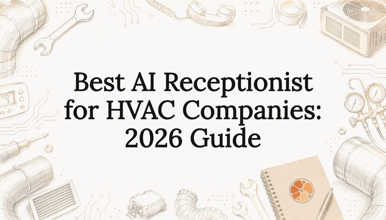 Decorative HVAC AI receptionist title card illustration