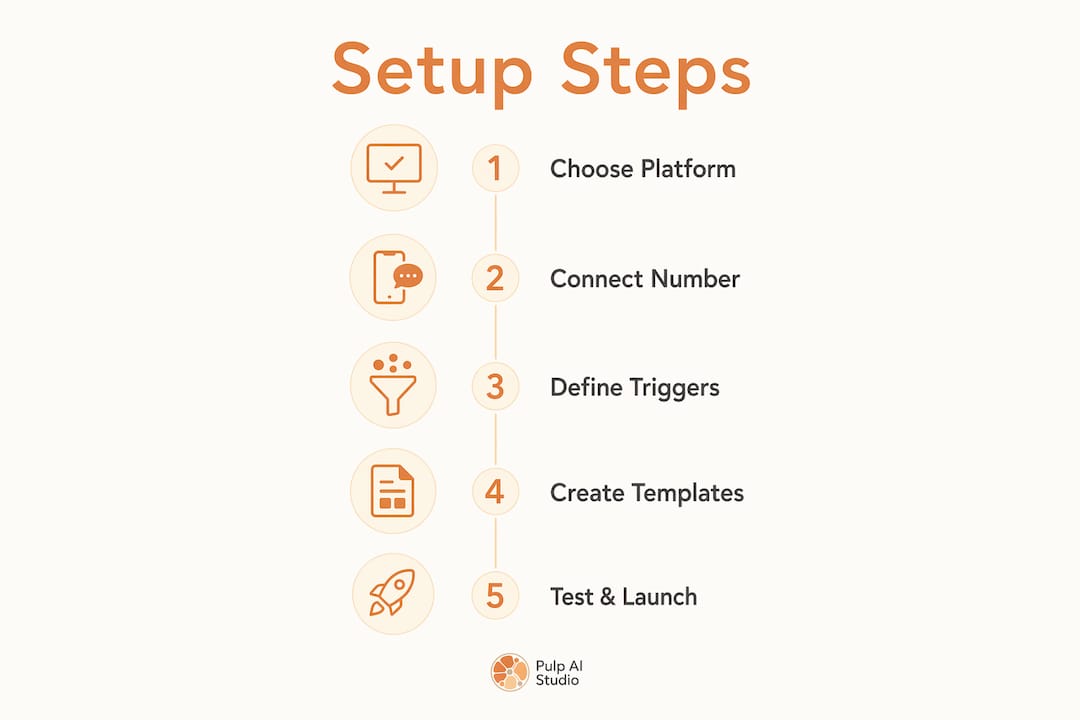 Infographic showing step-by-step setup process