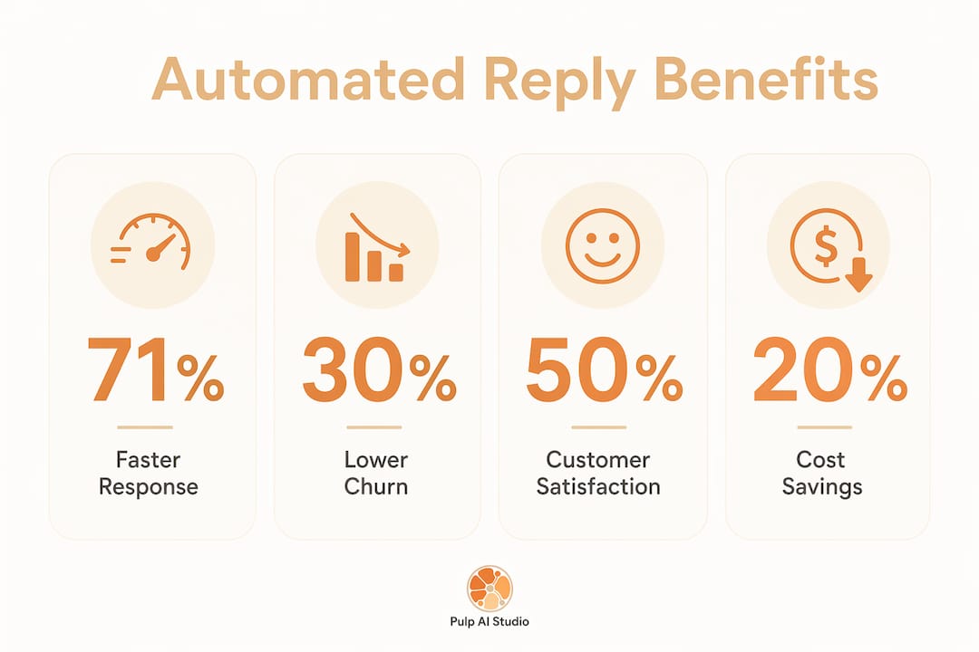 Infographic showing automated reply benefits