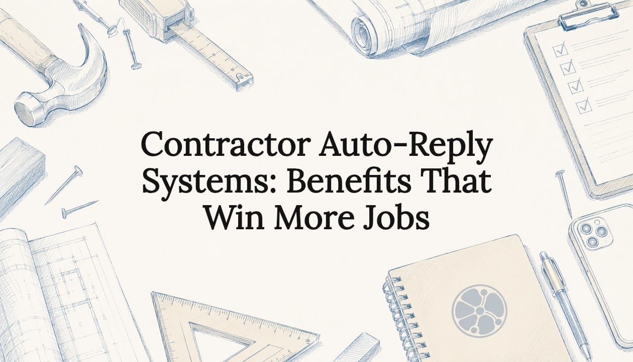 Decorative contractor tools illustration framing title