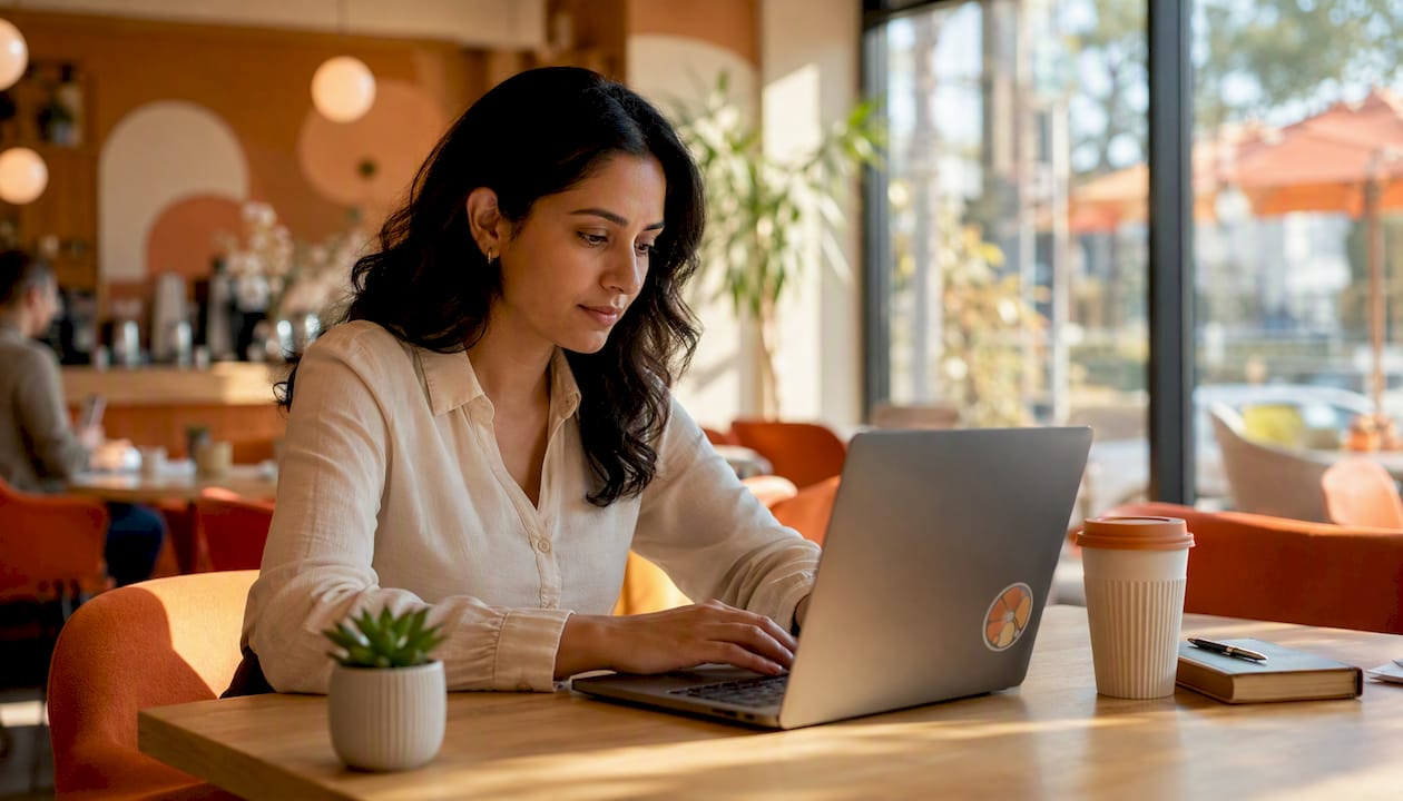 Accountant reviewing payroll software