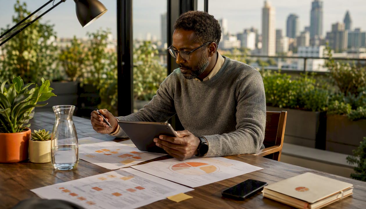 Engineer reviewing AI workflow metrics