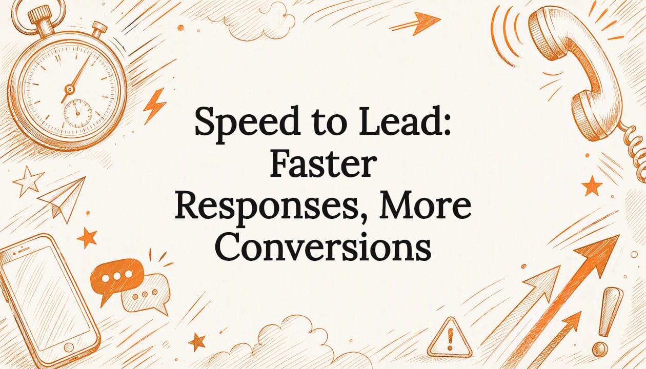 Decorative title card illustration of communication and speed