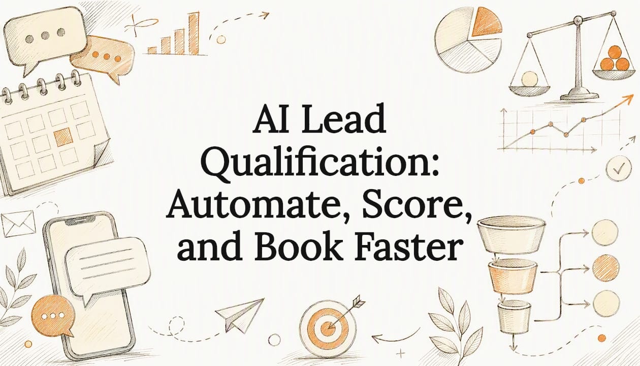 Decorative title card illustration for AI lead qualification