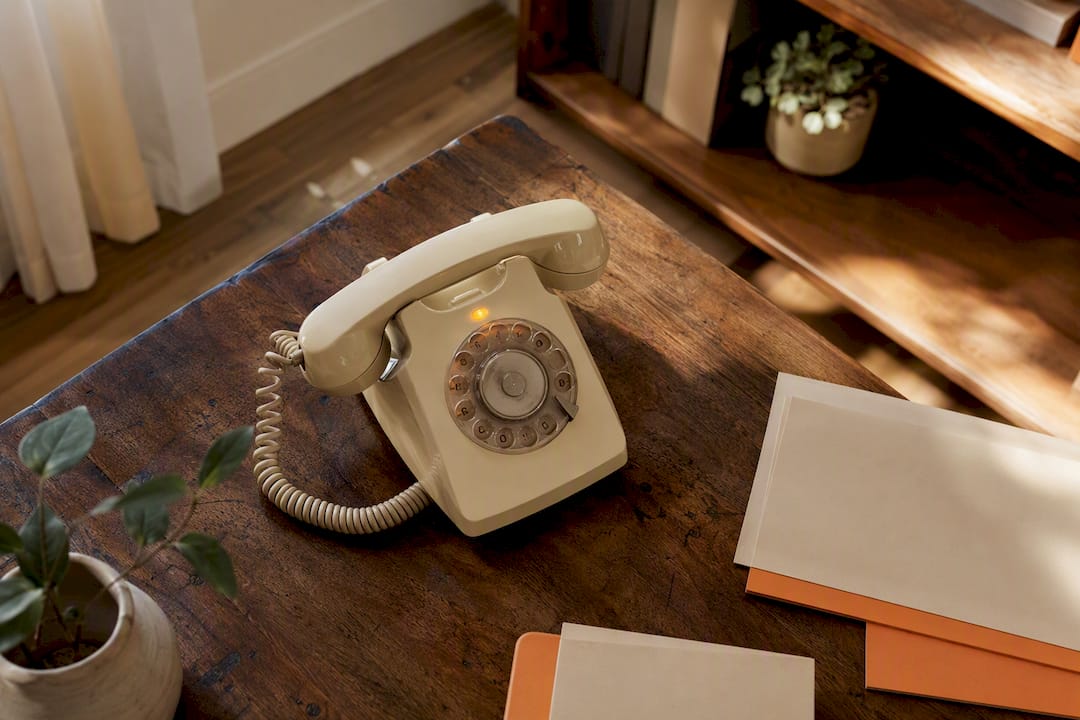 Close-up of phone with missed call alert light
