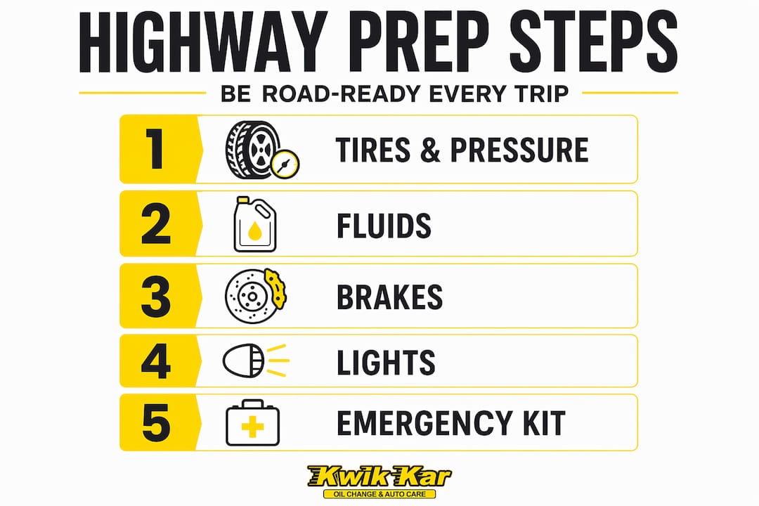 Infographic shows key pre-trip vehicle preparation steps