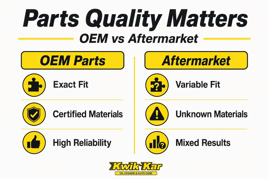 Infographic comparing OEM and aftermarket parts