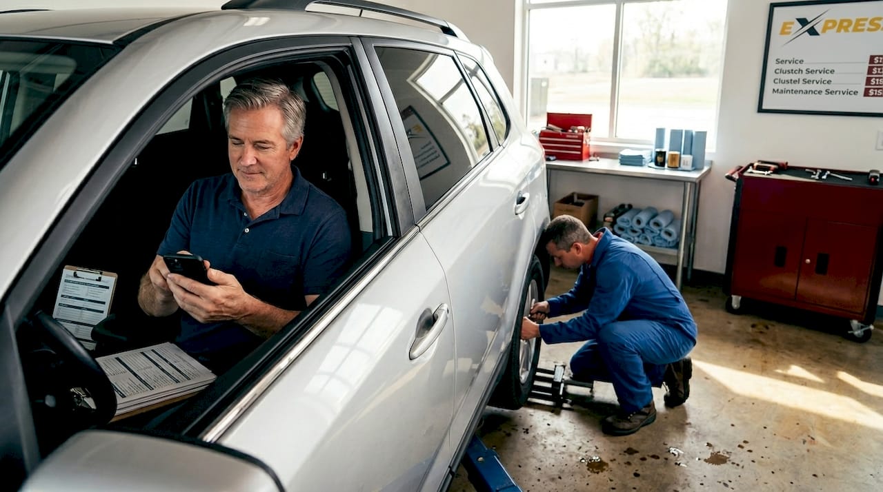 Customer stays inside vehicle during oil change