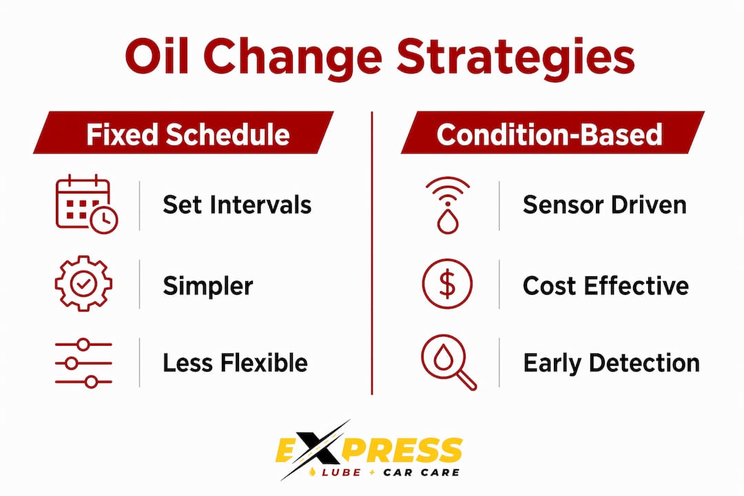 Infographic comparing oil change methods and downtime reduction