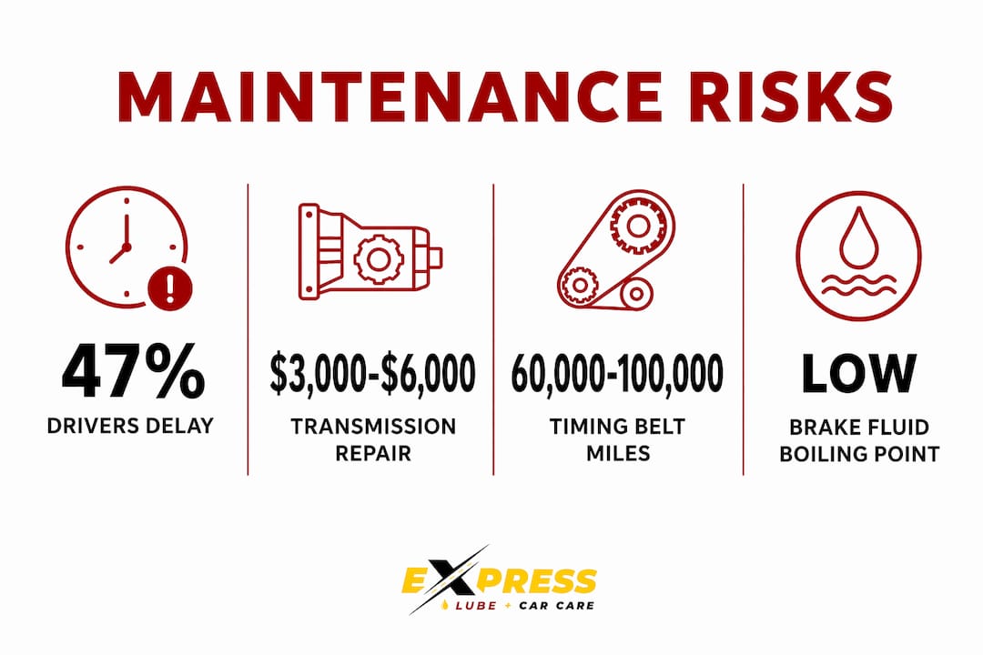 Infographic highlighting key car maintenance risk statistics