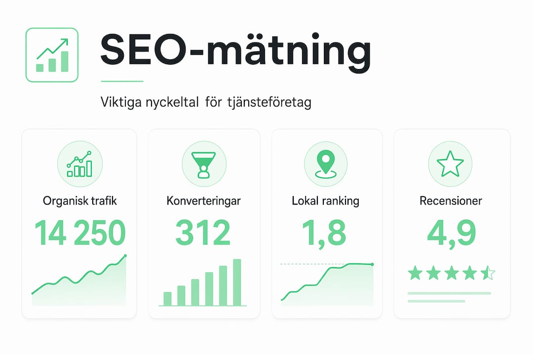 Grafisk översikt över viktiga SEO-siffror för tjänsteföretag