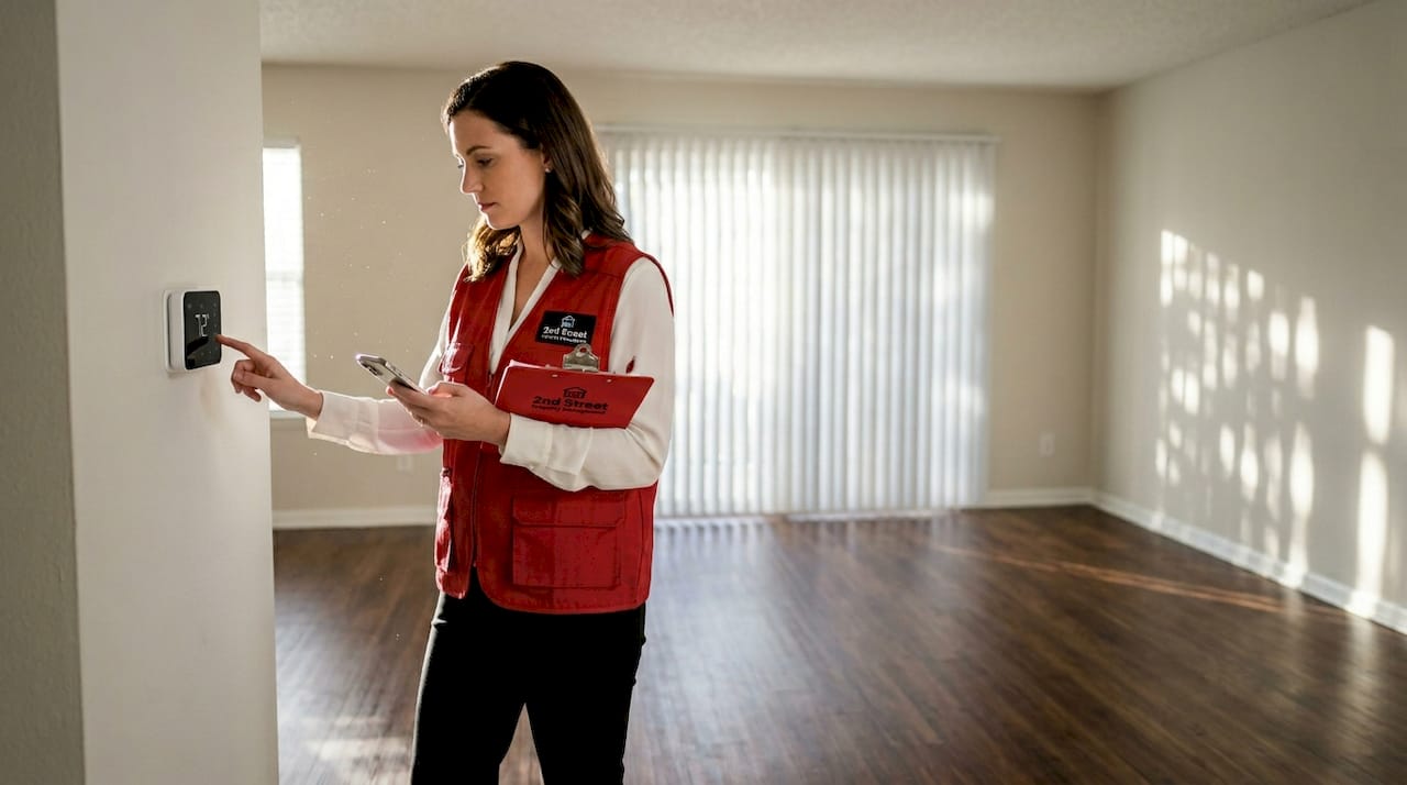 Manager adjusting utilities after tenant move-out