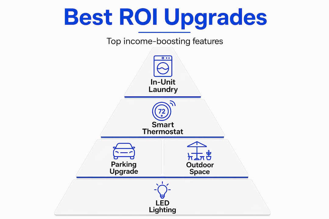 Infographic rental upgrades ranked by ROI