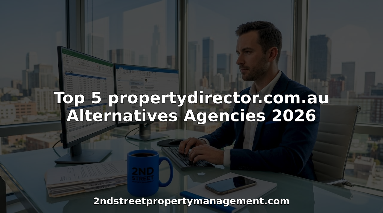 Property manager working at city office desk