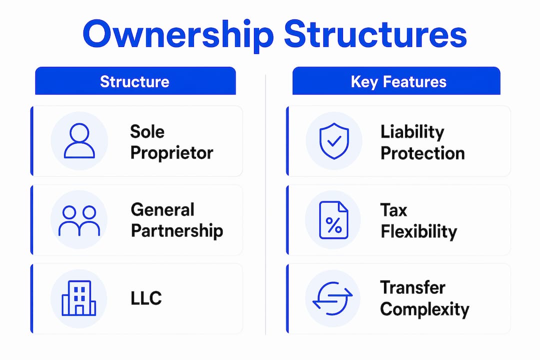 Infographic comparing rental ownership types and features