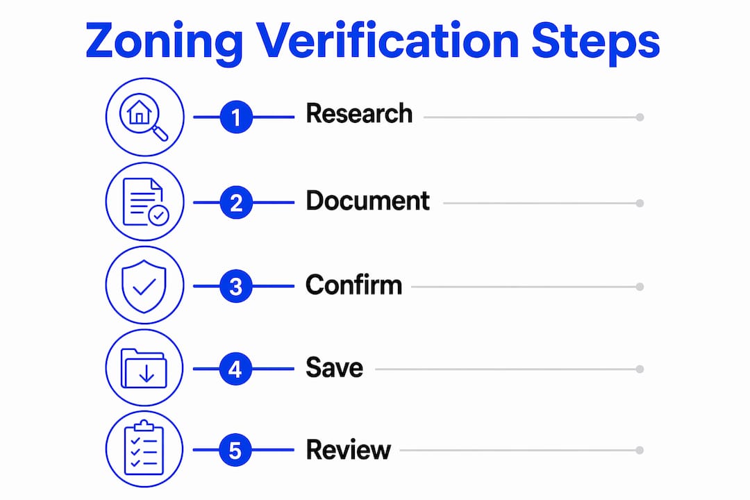 Infographic illustrating zoning verification steps