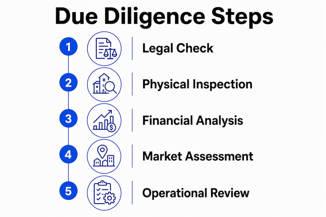 Infographic outlining rental property due diligence steps