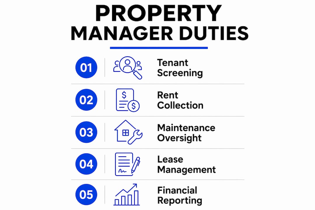 Infographic illustrating property manager duties