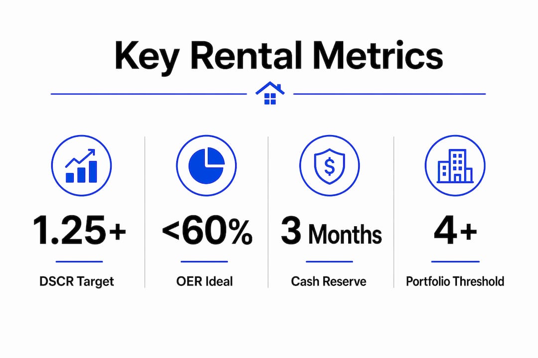 Infographic showing key financial metrics for rental portfolios