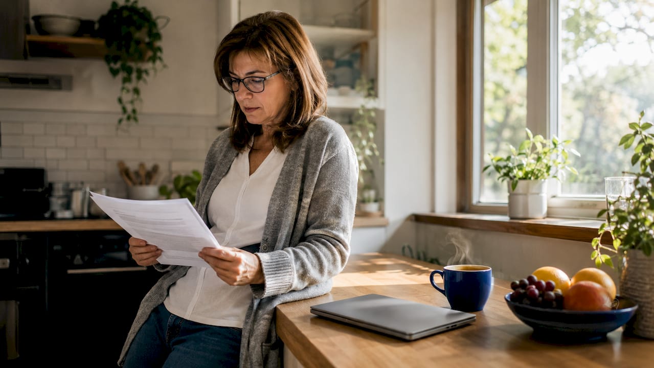 Landlord managing rental property remotely at home office