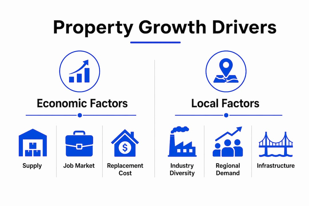 Infographic comparing economic and local factors