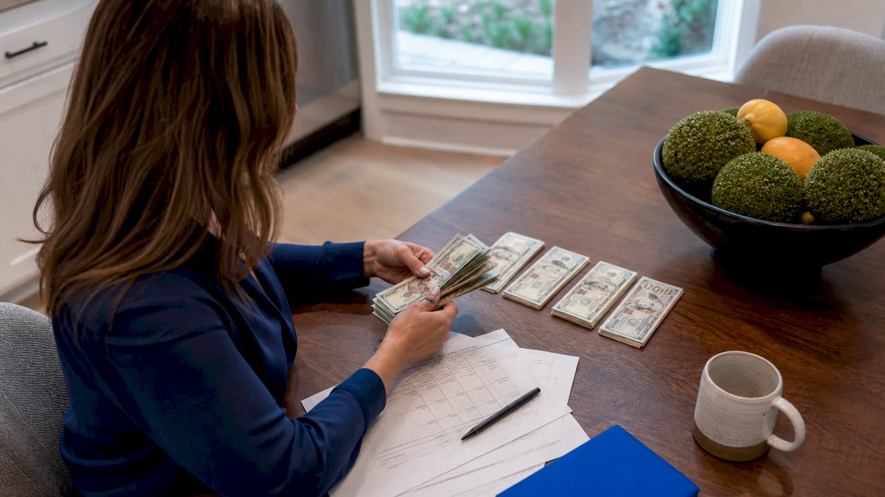 Hands counting cash for liquidity reserves