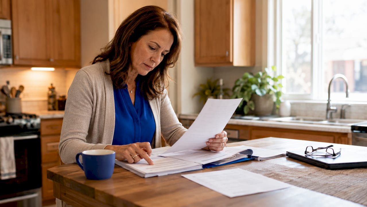 Female real estate agent working with VA loan documents