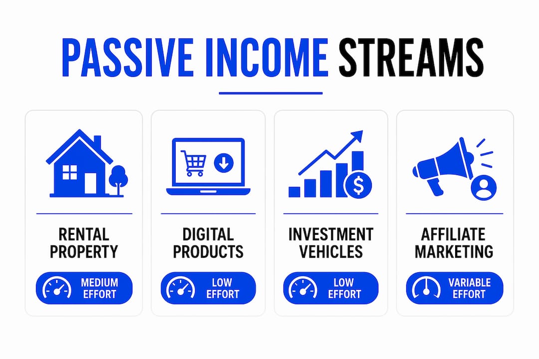 Infographic showing passive income streams overview
