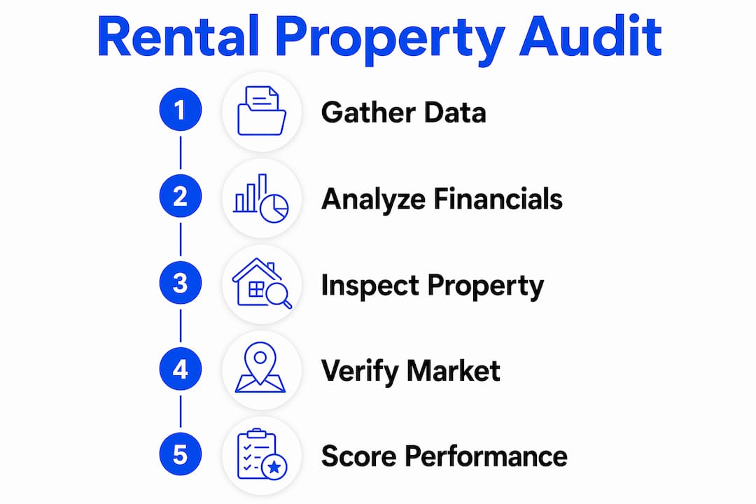 Infographic showing rental property audit steps