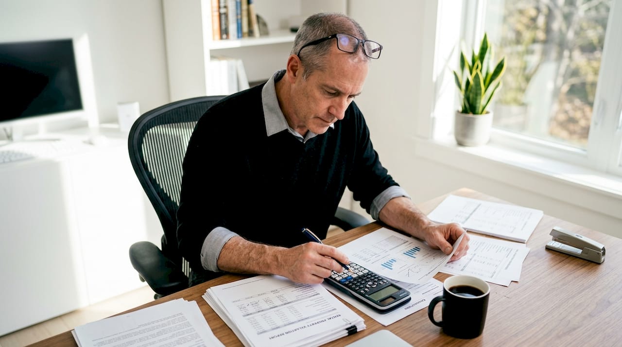 Landlord reviewing rental property valuation reports