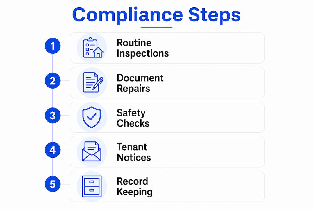 Infographic illustrating landlord compliance steps