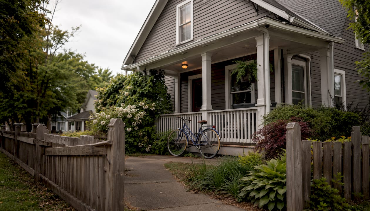 Exterior of standalone single-family rental home