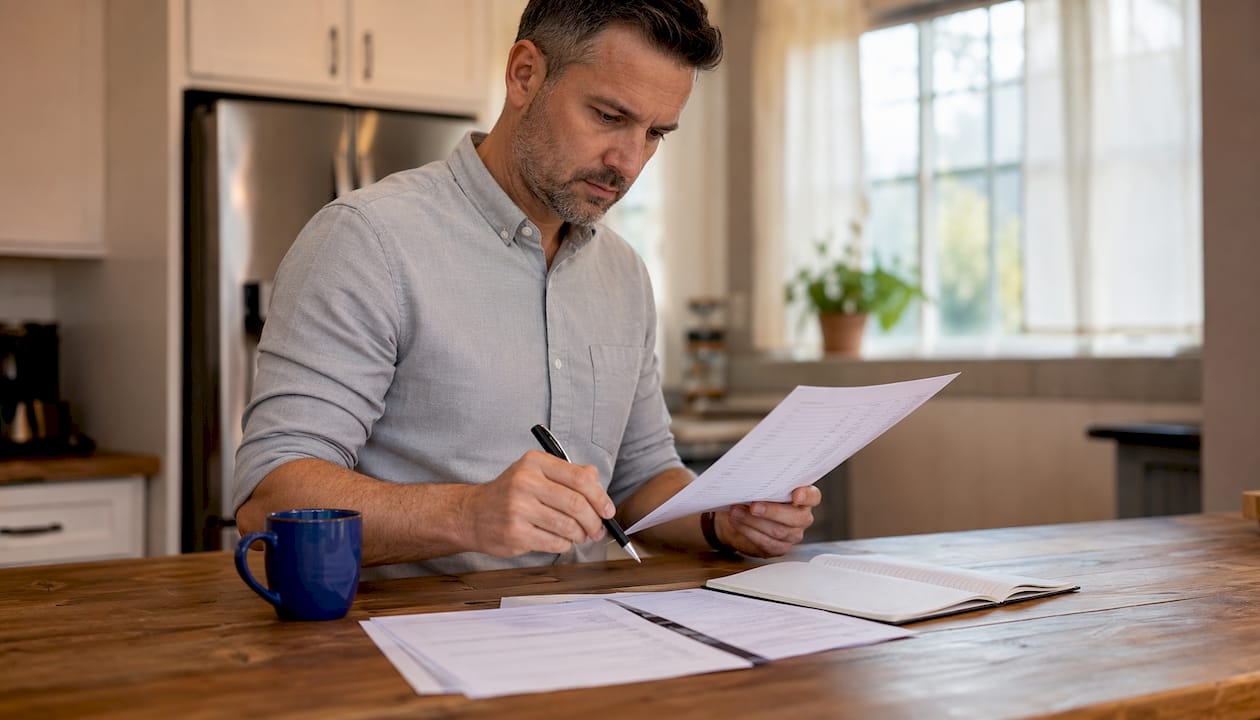 Landlord reviewing tenant screening checklist