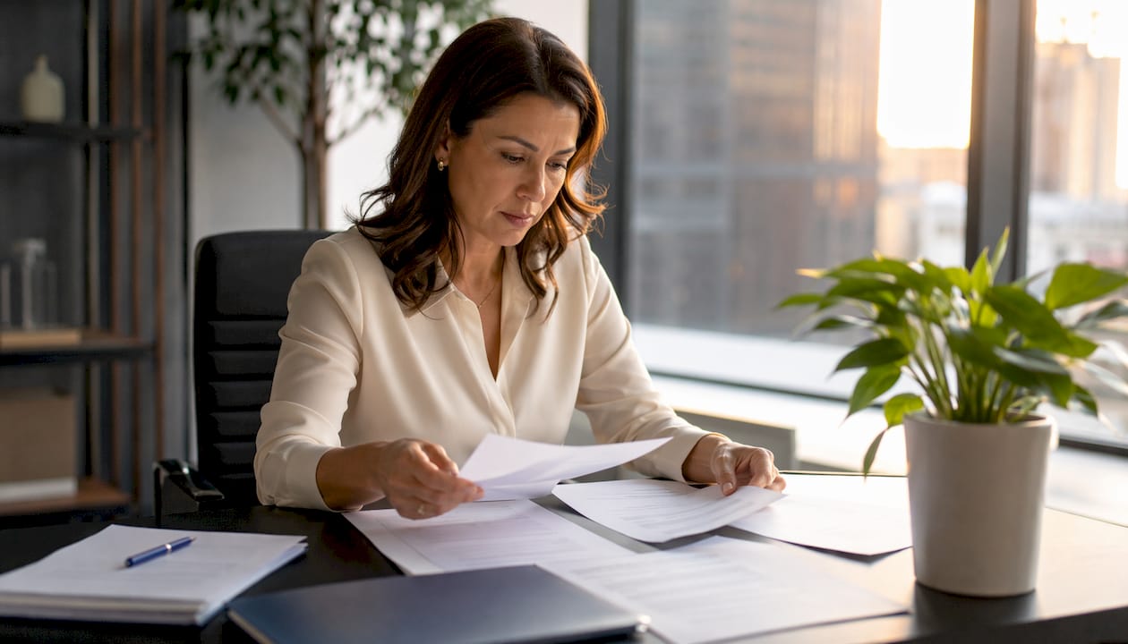 Hands typing near US rental tax forms