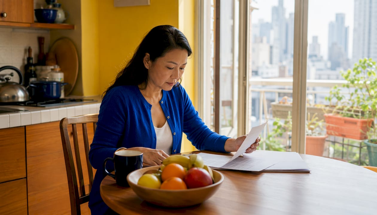 Landlord reviewing habitability compliance documents
