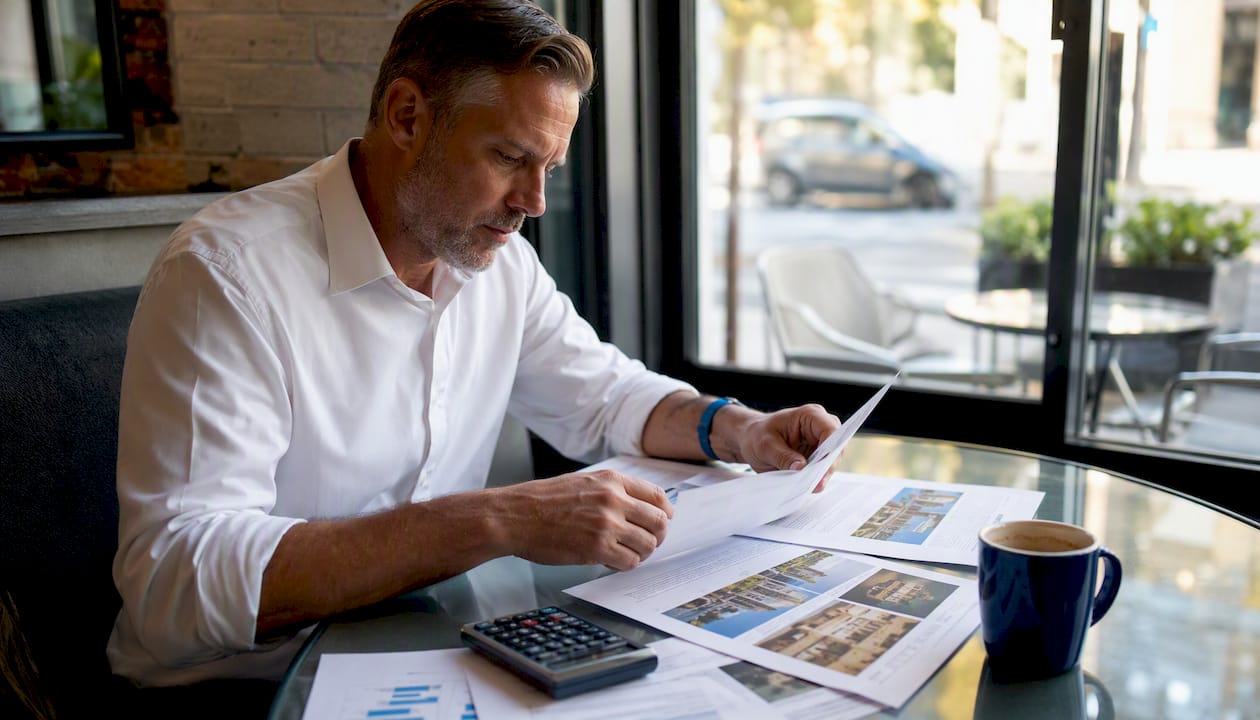Investor reviewing real estate exit options