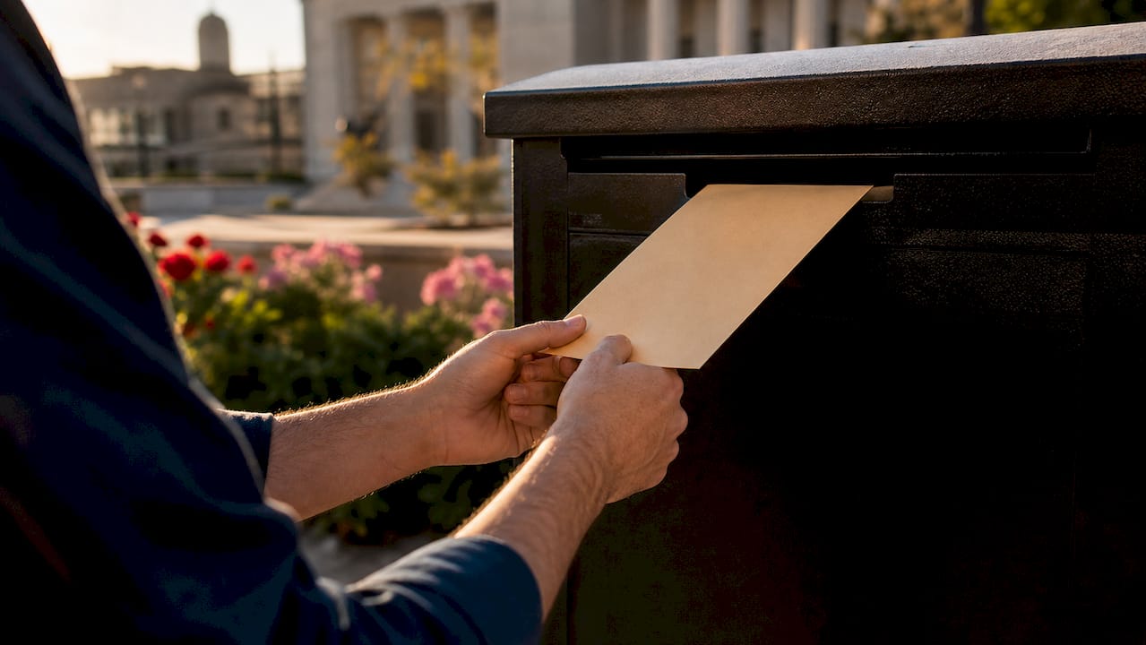 Tenant submitting rent escrow documents at courthouse