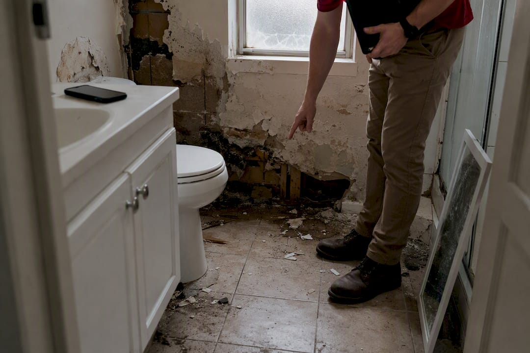 Rental unit kitchen damage inspection