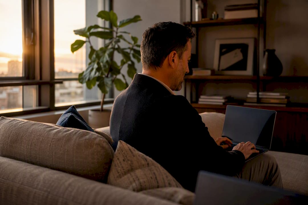 Hands entering rental info on laptop keyboard