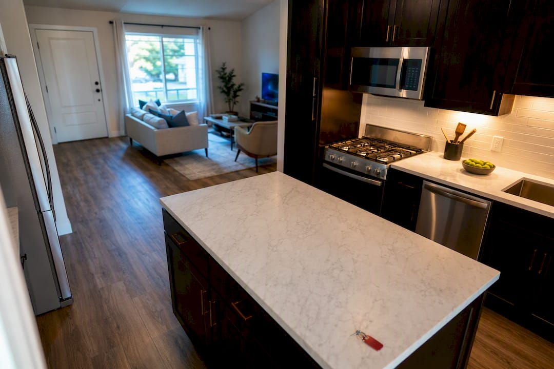 Upgraded rental unit prepared for review